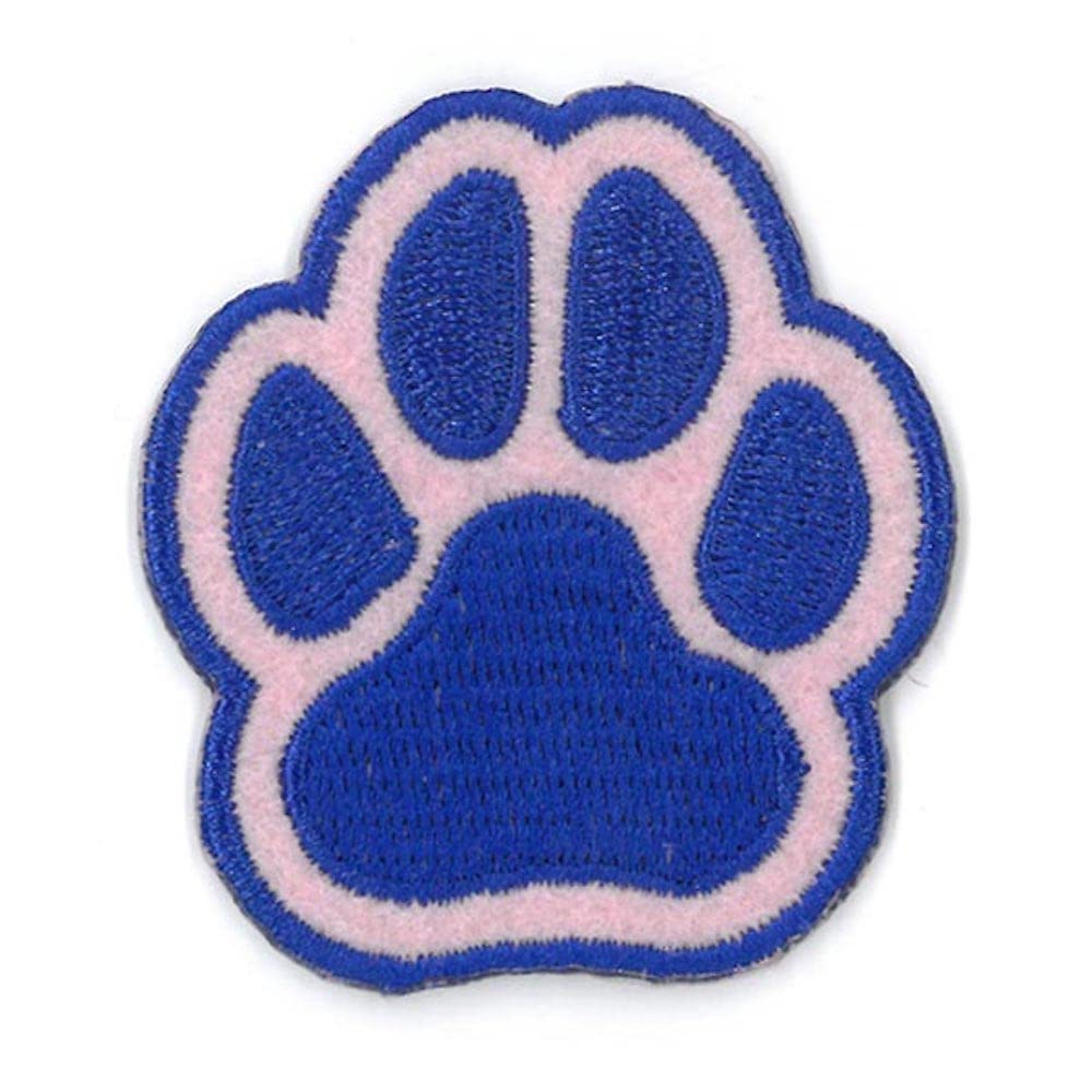 Kleiber Iron On Paw Print Patch-5cm Height-Blue