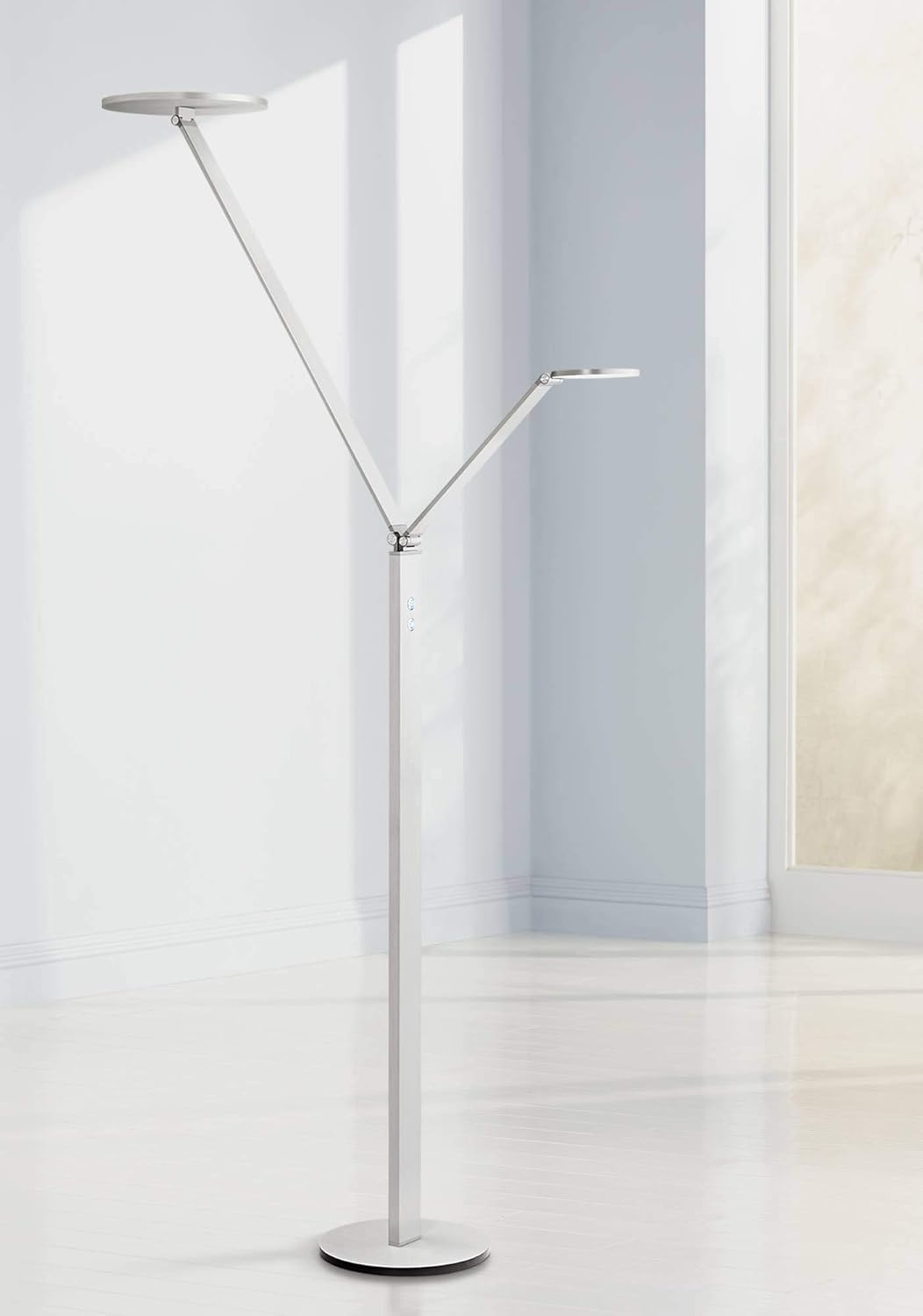 possini euro bentley aluminum led task floor lamp