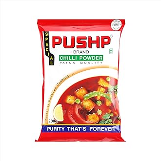 Pushp Brand Fine Red Paprika Chili Powder Patna Quality(200 Grams)(Pack Of 1)