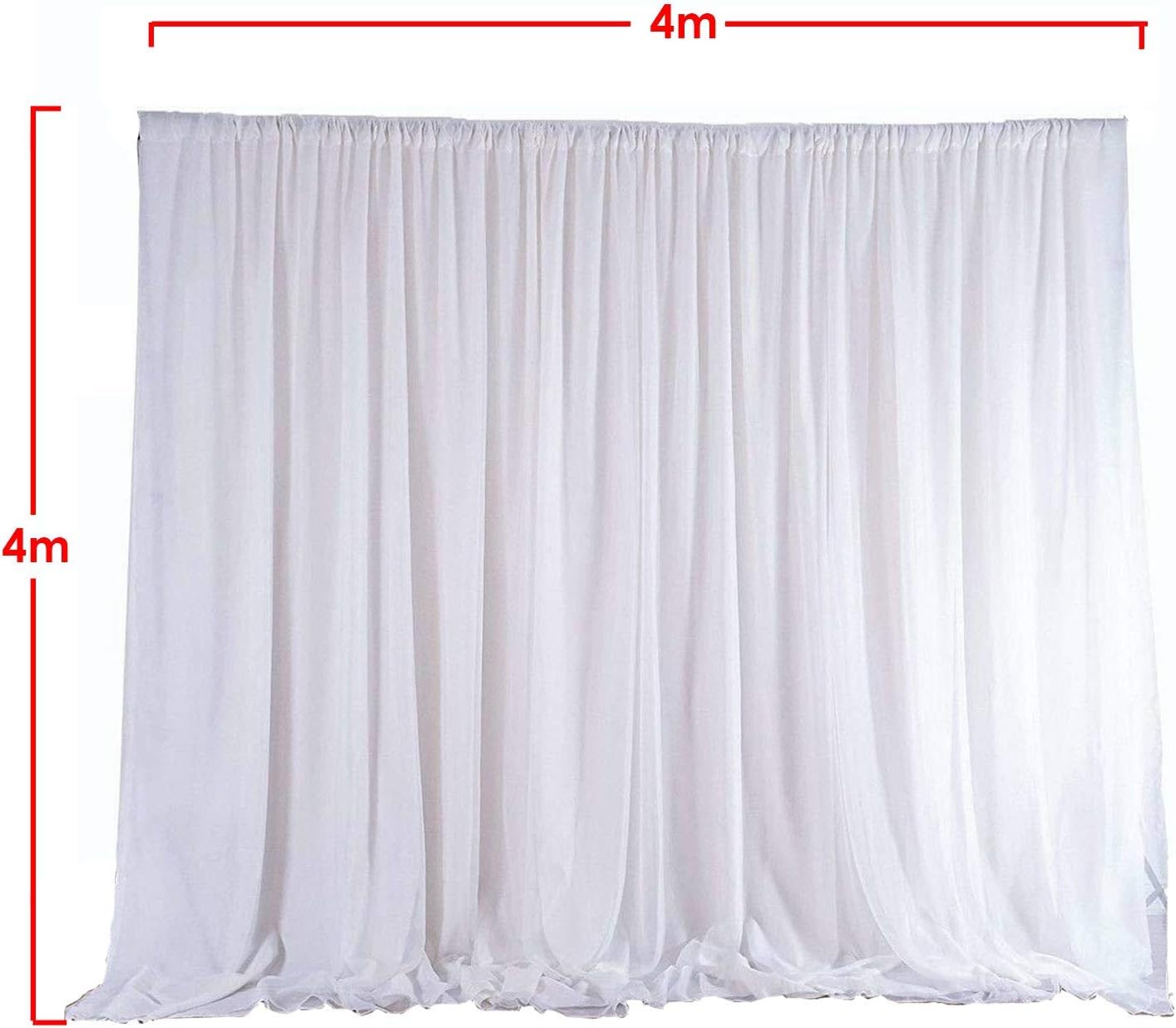 Weddecor Pleated White Silk Backdrops Decorative Curtain Background Fabric Backdrop for Christmas Weddings, Parties, Events - Image 3