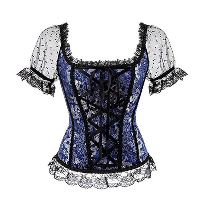 Buy Chenyi Women's Princess Renaissance Corset Floral Ruched Sleeves