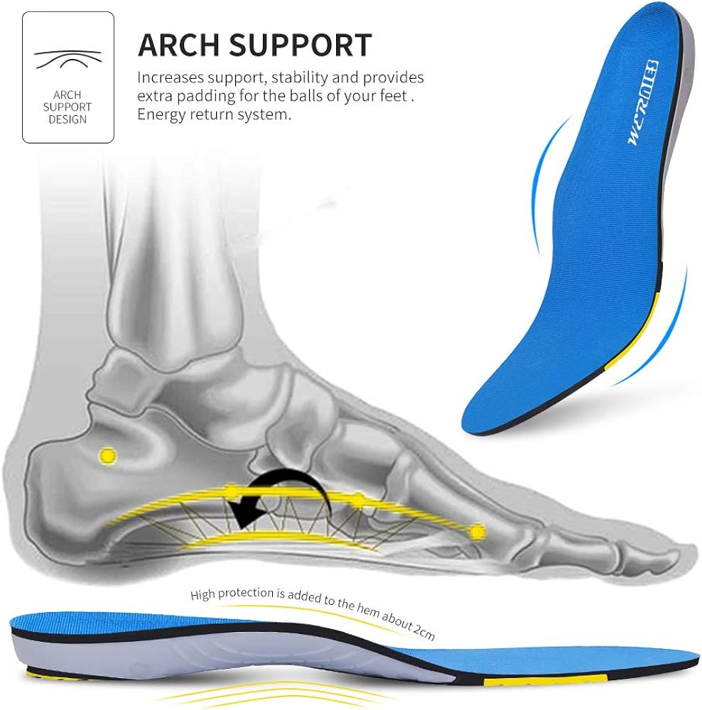 wernies Running Shoes Inserts for Men Women, Athletic Arch Comfort Insole: Shoes