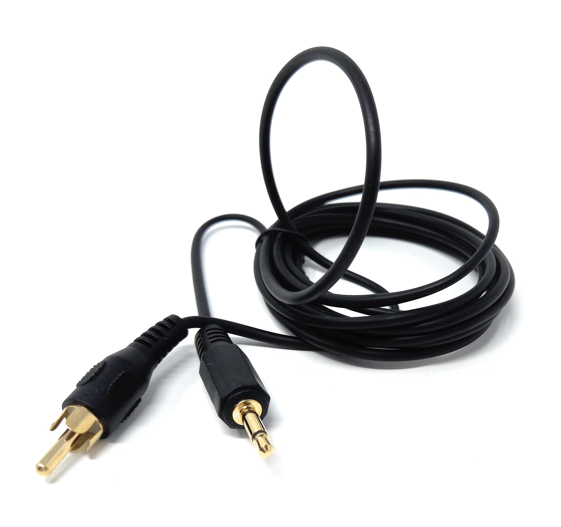 DRUT 2m 3.5mm Mono Jack Plug To RCA Phono Single Plug Lead Cable 6.5ft (Black Gold)