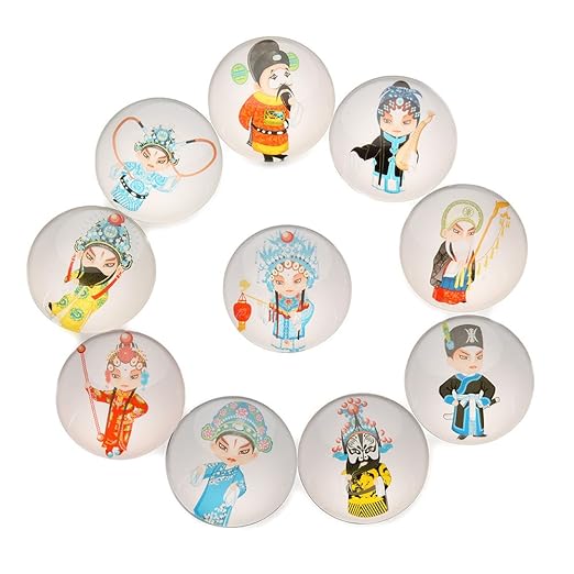 10 unidades chino Opera cristal imanes de nevera imanes - pizarra ...