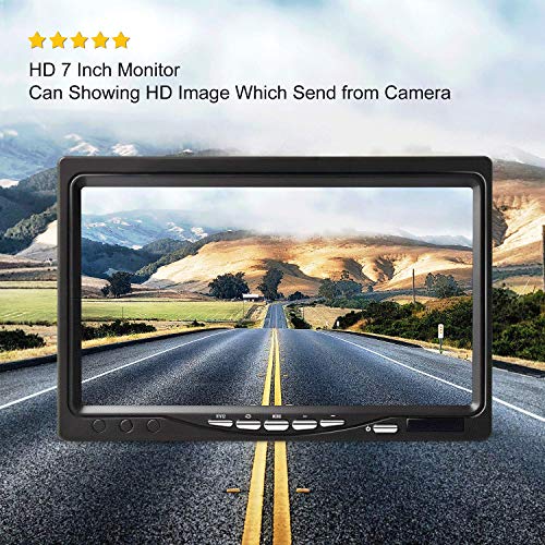 Backup Camera and Car 7 Inch Monitor Screen Waterproof Rear View Rearview Backing Parking Reversing Reverse Camera for Truck/Trailer/Pickups/RV When Reversing Parking to Avoid Blind Area eRapta ER01