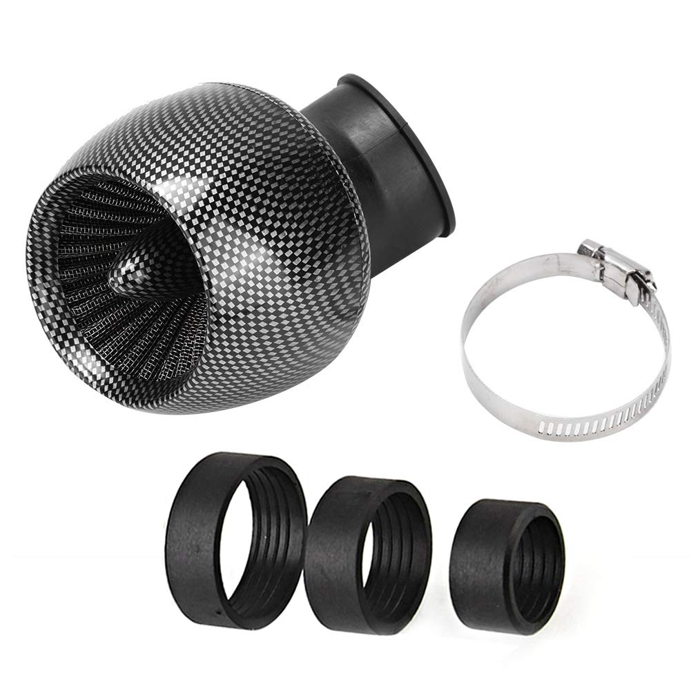 Universal Motorcycle Air Cleaner - Carbon Fiber Texture Intake Filter for Scooter, ATV, Dirt Bike - 28mm, 35mm, 45mm, 48mm