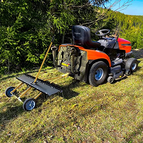 COATTOA 48Inch Lawn Sweeper Tow Behind Dethatcher, Landscape Rake
