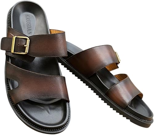 mens leather sandals amazon