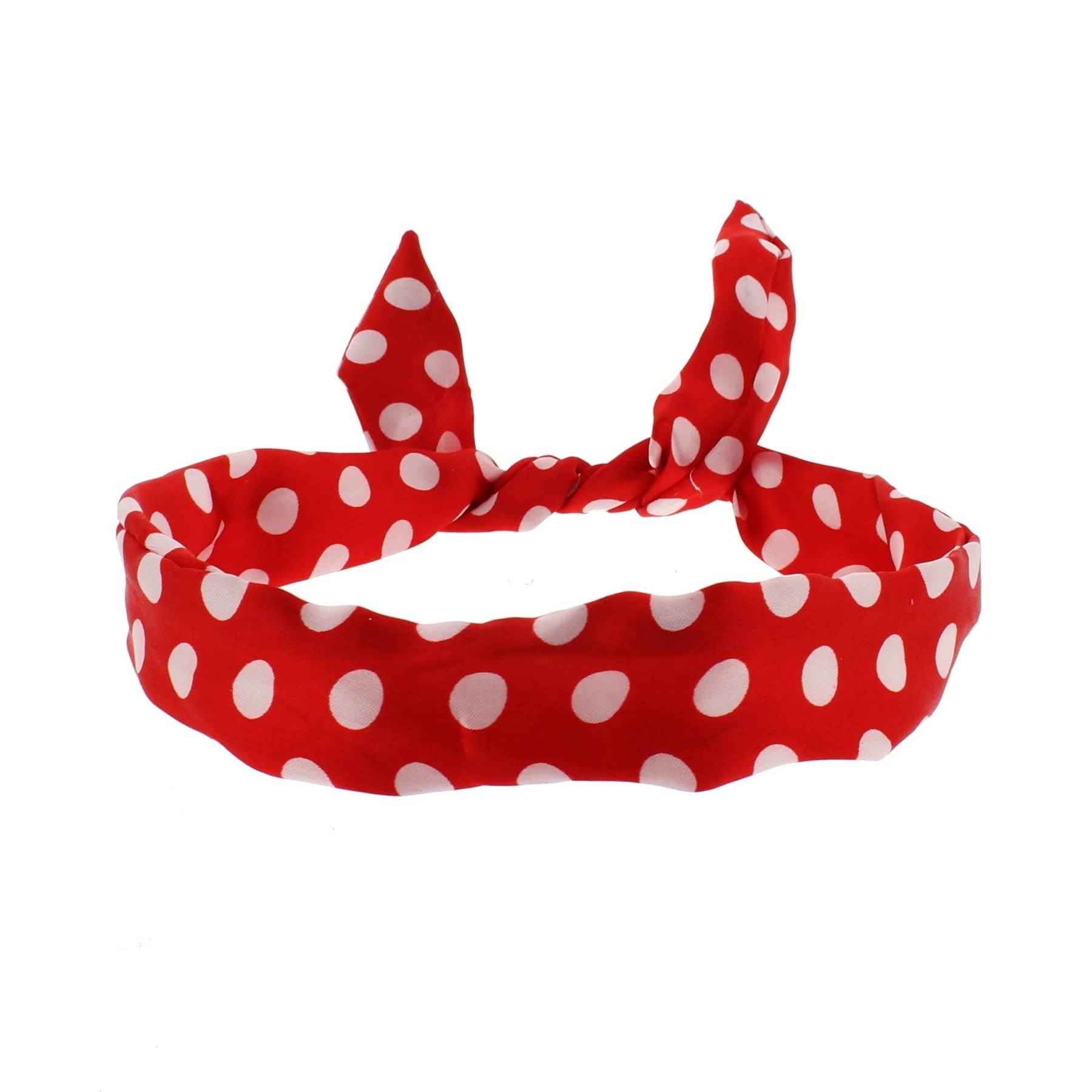 Topkids Accessories Pattern Wire Headbands for Women's Hair, Girls Headbands Hair Bands for Women Hair Accessories for Women Head Bands Adult Women Women's Fashion Headbands (Red Satin Polka Dot)
