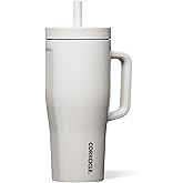 Corkcicle Cruiser - Insulated Tumbler with Handle - Keeps Drinks Cold 20 Hours - Spill-Proof Dual Lid - Triple-Insulated - Summer Drinkware Gift - Keeps Drinks Ice Cold - 22 oz - Gloss Oat Milk