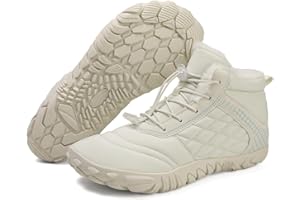 Yoyumtz Winter Snow Boots for Women Men, Hike Winter Barefoot Shoes Minimalist Winter Snow Boots Zero Drop & Wide Toe Box & Waterproof Fur Lining Snow Booties Warm Hike Shoes