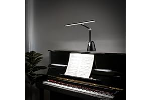 ESCENA Piano Lights for Upright Piano, 12W Professional Eye-Care Led Piano Lamps with Auto-Dimming, 3000K-6000K, 2H Timer CRI 95, Dimmable Music Stand Light, Steady Base, ETL Listed, Black