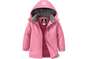 GEMYSE Kids Winter Jacket Waterproof Boys Girls Ski Jacket with Hood Windproof Warm Fall and Winter Outerwear