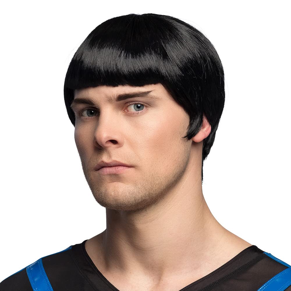 Boland 86410 - Space Officer Wig Black Space Spock Spaceship Scientist Short Hair Style Costume Carnival Theme Party