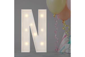 JOYBOX DESIGN 2FT Marquee Light Up Letters, Marquee Letters N, Mosaic Balloon Letters for Birthday Party Decorations, Marry Me Light Up Letters, Baby Marquee Letters for Decor, Wedding Decor
