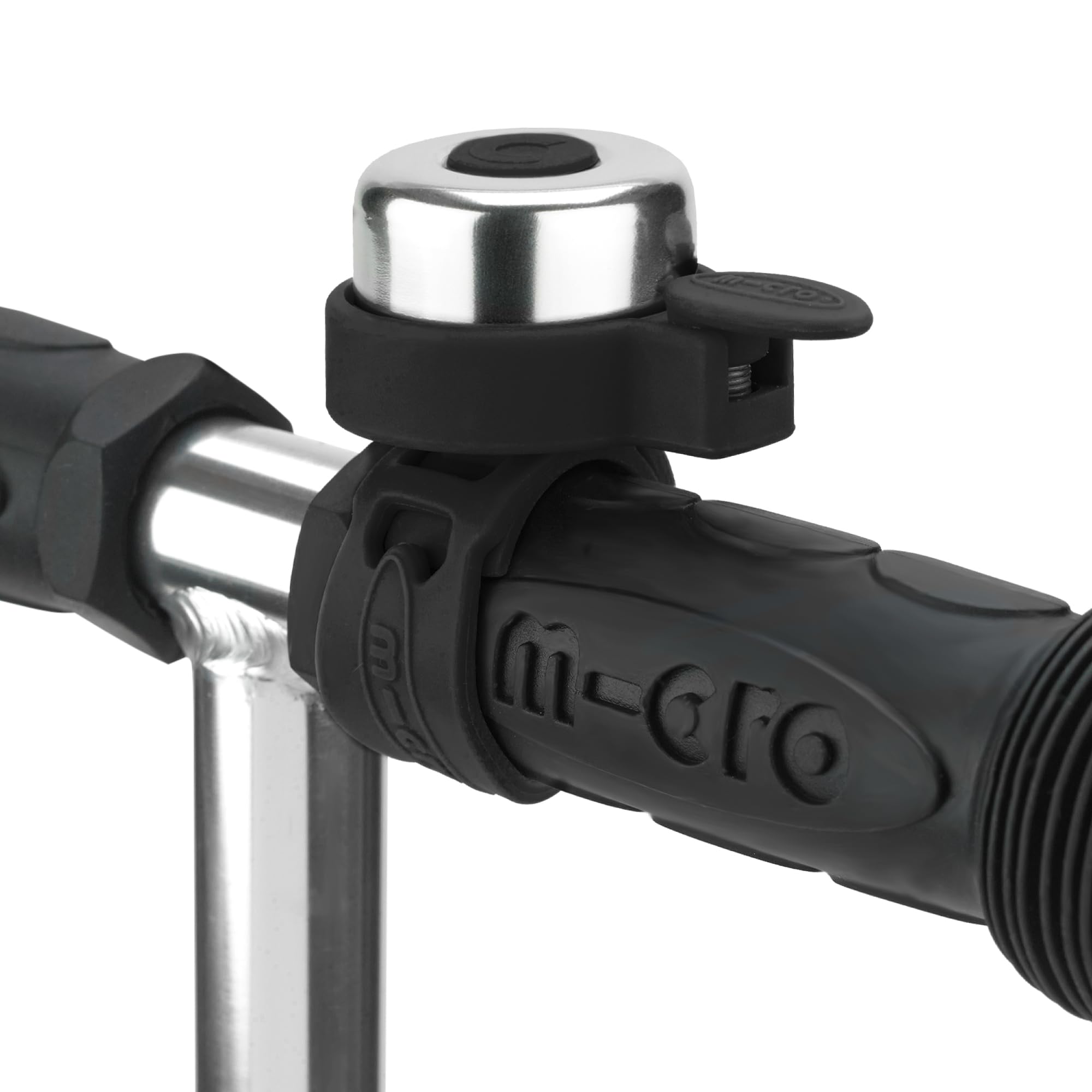 Micro Scooter | Plain Handlebar Bell | Suitable for All Bikes & Scooters | Kids Bike Accessories | Flexible Silicone Strap | Easy To Attach | Loud | Waterproof | Black