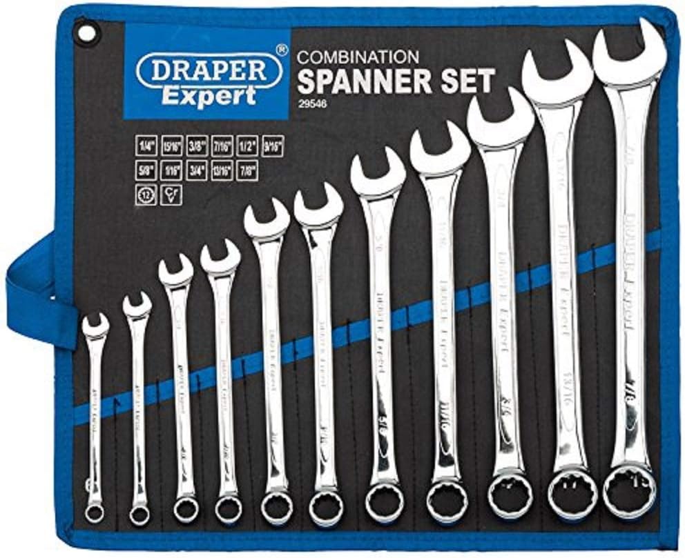 Draper HI-TORQ 1/4 to 7/8 inch Combination Spanner Set 11 pcs