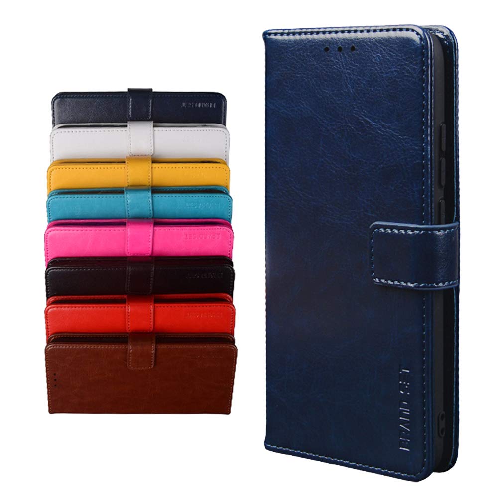 BRAND SET Case for Ulefone Note 8P Wallet Case, PU Leather with Magnetic Closure Card Holder Stand Cover, Leather Wallet Flip Phone Cover for Ulefone Note 8P-Dark blue