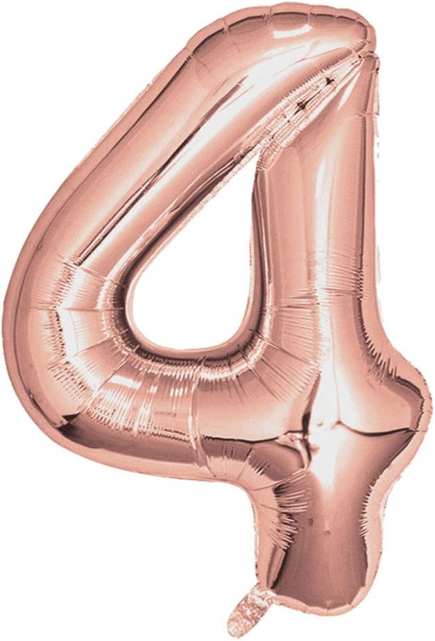 Neviti 777800 Rose Gold Foil Balloons 810mm (32") Number 4