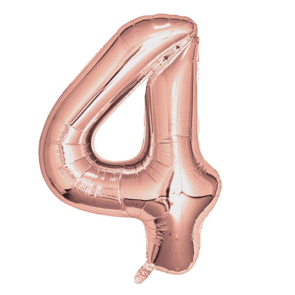Neviti 777800 Rose Gold Foil Balloons 810mm (32") Number 4