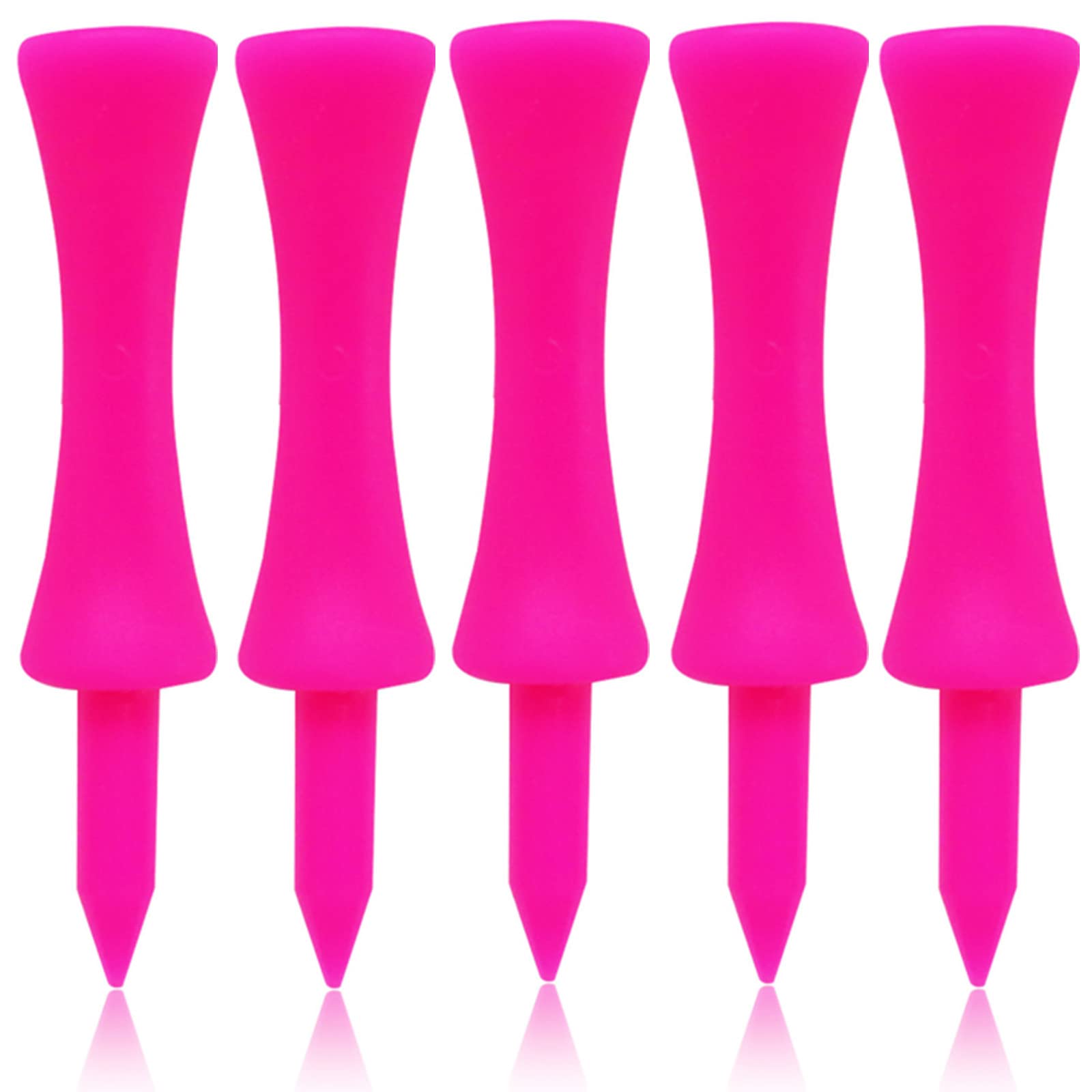 FINGER TEN Castle Golf Tees Plastic Unbreakable Value 100 Count Size 2 1/4 Color Pink, Golf Practice Tees Stable Durable (Pink)