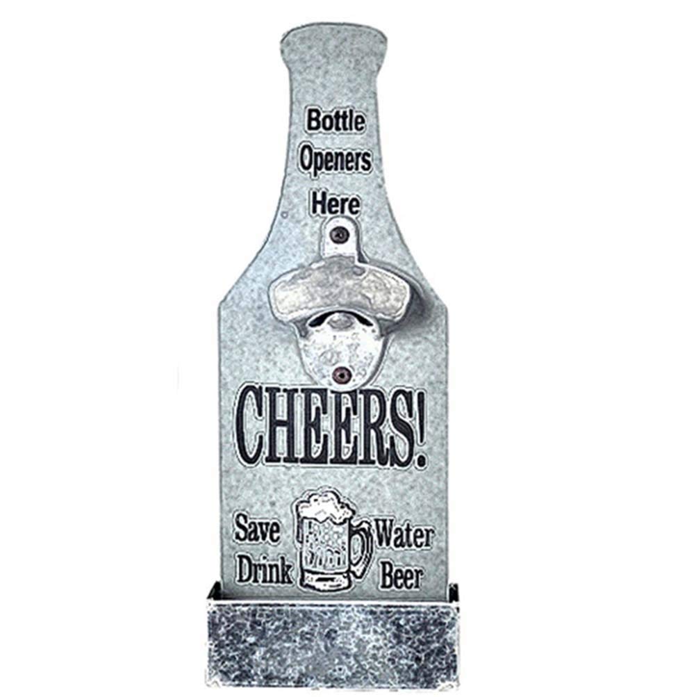 Kagodri Creative Beer Bottle Opener, Wall-Mounted Retro Style Bottle Opener with Powerful Magnetic Cap is Very Suitable for Bars, Parties, Beer Lovers