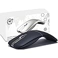 NORMIA RITA Foldable Arc Wireless Mouse Silent Click Bluetooth 5.0 and 2.4GHz Dual Modes Portable Curved Mouse for Home, Office, Travel