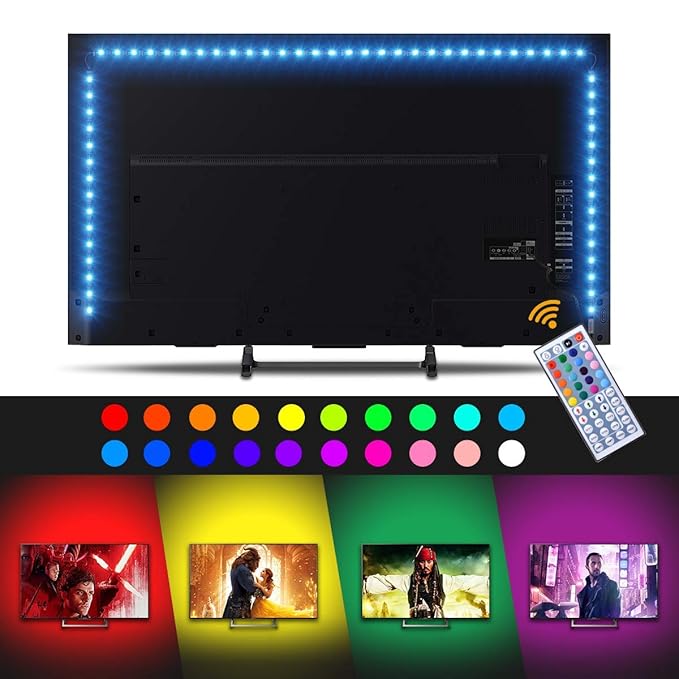 Sunix 2M RGB LED Tira de TV, Retroiluminación LED de TV USB con Control
