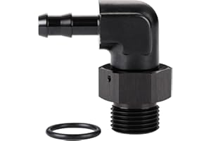 Podavelle 8AN -8 ORB Male to 5/16 Hose Barb 90 Degree Fitting Adapter Aluminum Black