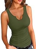 VICHYIE Womens Tank Top Round Neck Basic Ribbed
