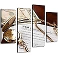 1040 Income Tax Return Form with Pocket Watch and Money Vintage Canvas Wall Art Hanging Paintings Modern Artwork Abstract Picture Prints Home Decoration Gift Unique Designed Framed 4 Panel