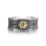Crymystal Horus Eye of God Finger Ring for Men Punk