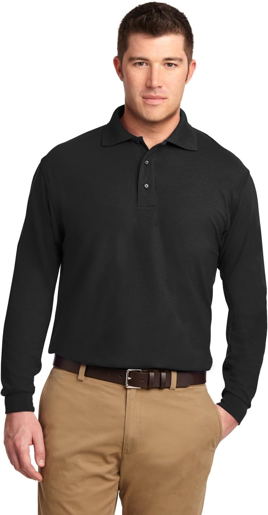 Men's Tall Silk Touch Long Sleeve Polo