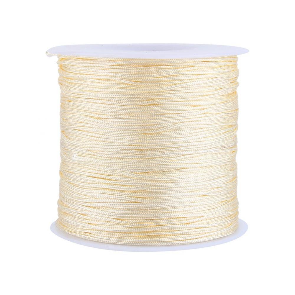 20 colors 100M x 0.8mm Rattail Satin Nylon Trim Cord Chinese Knot for Necklace Bracelet Beading (Beige)