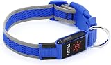 YFbrite Light Up Dog Collar USB Rechargeable LED Blue Medium view 8