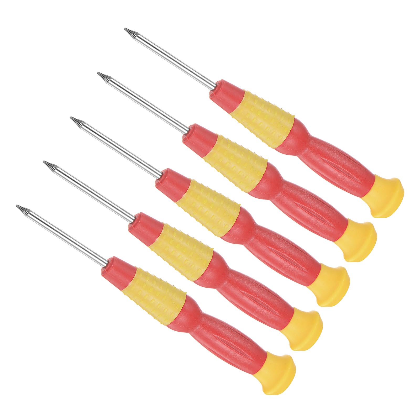 CoCud Mini Torx Screwdriver, T2 Size 120mm Length, Carbon Steel Small 6 Point Screwdrivers with Anti-Slip Handle - (Applications: for Glasses, Watch or Laptop), 5-Pieces