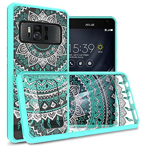 Asus Zenfone AR Case, CoverON ClearGuard Series Hard Slim Fit Phone Cover with Clear Back and Flexible TPU Bumpers for Asus Zenfone AR - Teal Mandala