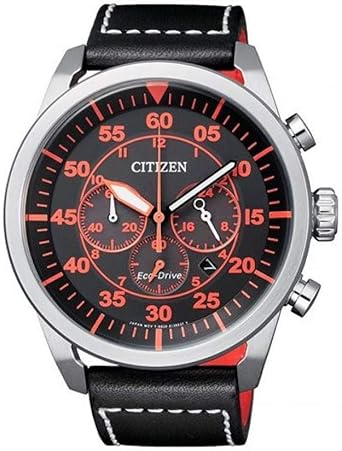 Reloj Eco Drive Citizen. Acero. Coleccion Aviator. Correa