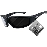 Global Vision Kickback Auto Darkening Photochromic Motorcycle Sunglasses Clear to Super Dark ShadowLuxe Lenses Black Frame Z87.1