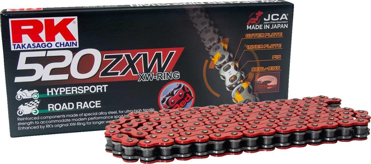 Photo 1 of RK Racing Chain RR520ZXW-120 Red 120 Link XW-Ring Premium High Performance Chain with Connecting Link