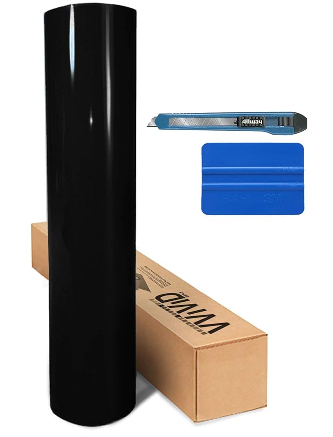 VViViD Black Gloss Bulk Roll Vinyl Wrap Roll with Air