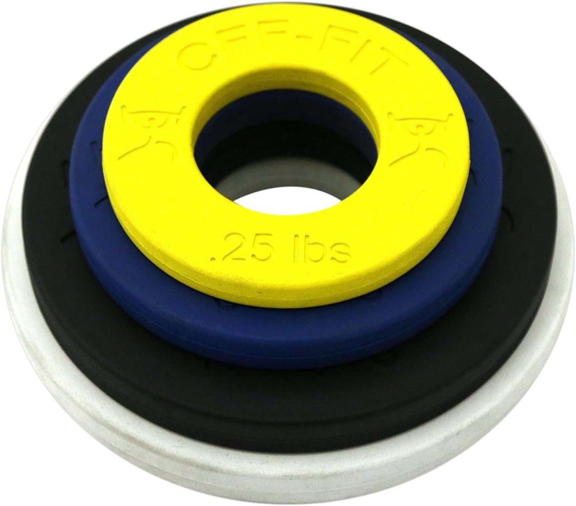 CFF 6 lb. Fractional Training Weights Set - Solid Rubber Plate Weights - Weight Lifting Competition Plates - Pairs of .25 lb.5 lb, 1 lb, & 1.25 lb