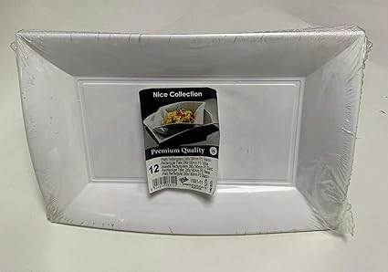 Plato rectangular de plástico dorado para microondas, 280 x 190 mm ...