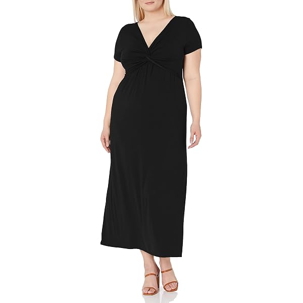 jessica london plus size women's stretch cotton t-shirt dress Jessica London Stretch Knit Three-Quarter Sleeve T-Shirt Dress