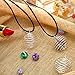 Bememo 20 Pieces 29 x 24 mm Silver Plated Bead Cages Pendants Findings and 20 Pieces 18 Inch Black Waxed Necklace Cord with Clasp for Jewelry Making