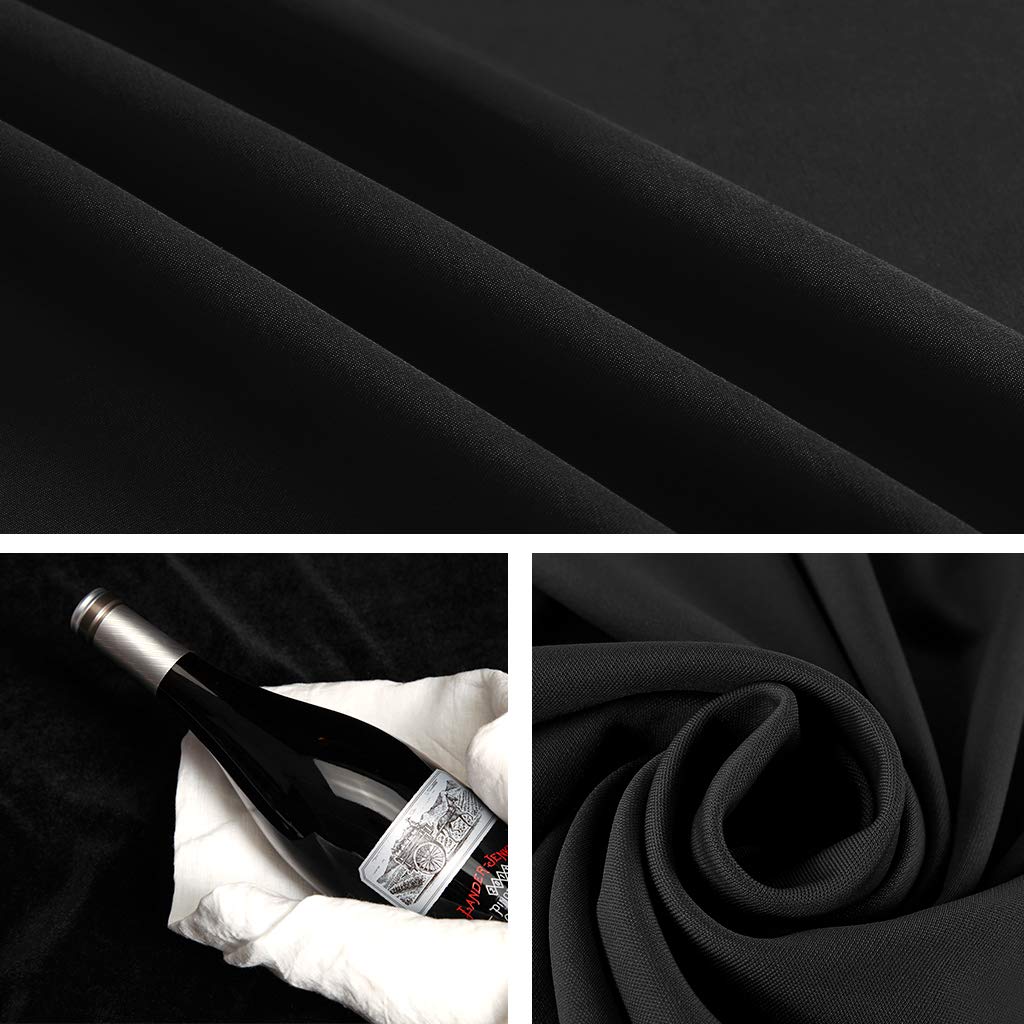 10x12ft Black Backdrop for Photography, Large Seamless Polyester Fabric Pure Black Photo Backdrop Curtain for Portrait Photoshoot Party Video