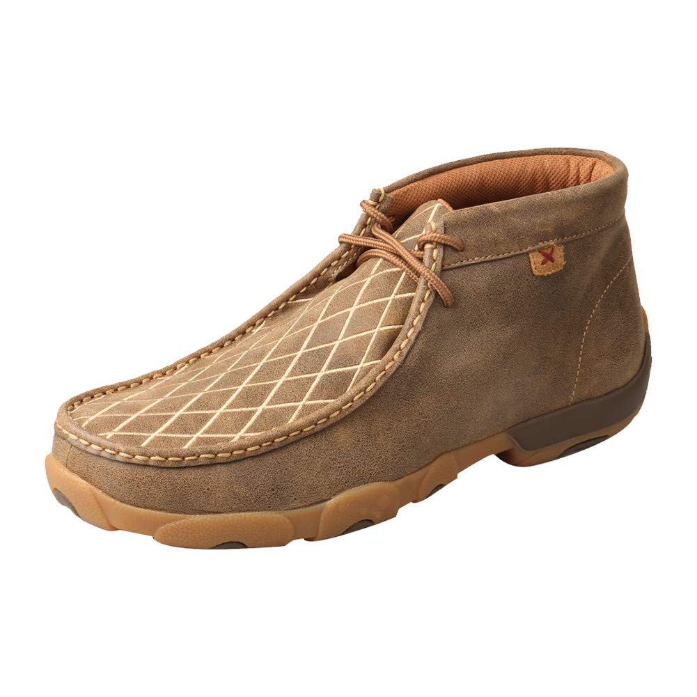 Twisted X Men's Chukka Driving Moc, Moc Toe, Light Brown & Embroidered Vamp, 8.5 W Image