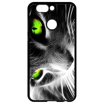 Coque Huaweil Nova 2 Plus Chat Noir Et Blanc Yeux Vert