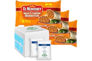 Salutem Vita - El Monterey Bean & Cheese Burritos, 32 oz, 8 Count (Frozen) - Pack of 3