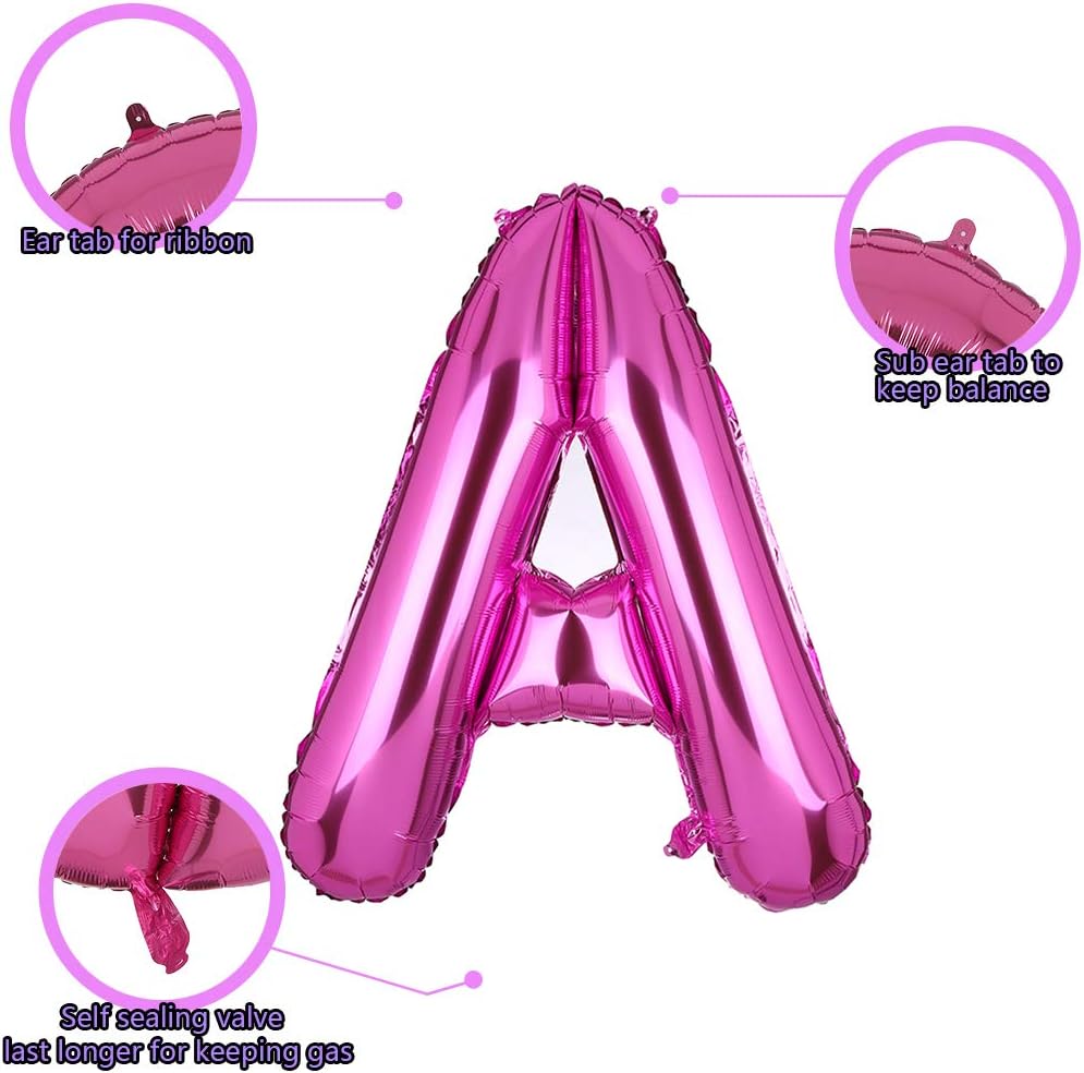 40 Inch Giant Pink Letter A Foil Helium Balloons Big Single Mylar Balloon Birthday Party Decoration Supply Baby Shower (Pink A) - Image 4